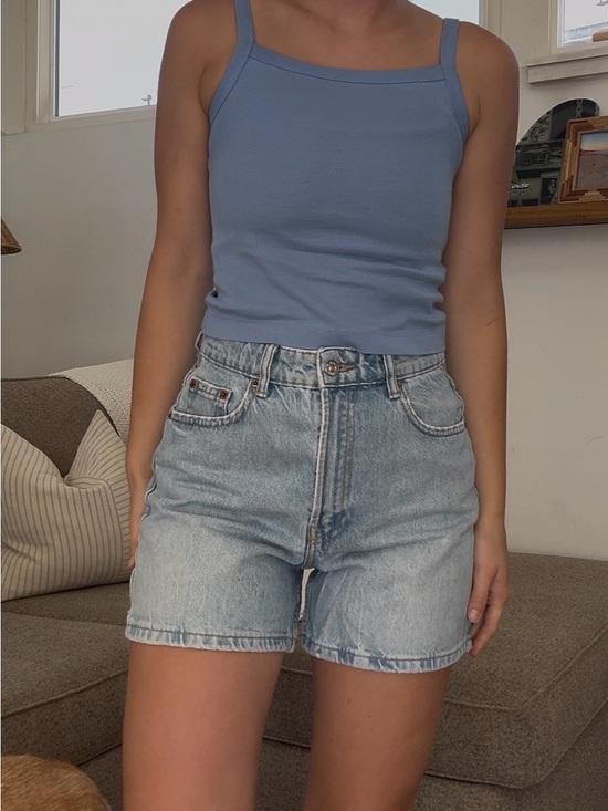 Zara Pants - Zara Light Blue High-Rise Denim Shorts